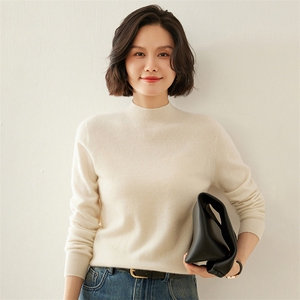 反季清仓断码羊绒半高领羊毛衫女长袖套头毛衣百搭针织衫打底衫图片