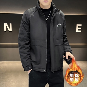 秋冬加棉加厚大码工装外套男士帅气立领夹克时尚棉服ZY802-P65图片