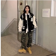 外套少女新款初中高中学生上衣青少年美式复古休闲棒球服，女装短外套，星座1210-1
