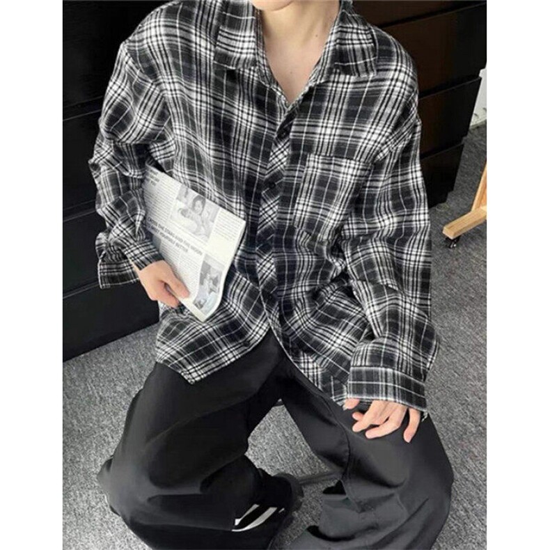 格子衬衫外套女春夏季新款宽松慵懒风炸街超好看长袖衬衣CS322,男装衬衫,星座1116A（原606A-3）