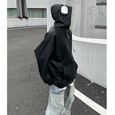 现货-PY01-P75美式ins高街暗黑小众圆领皮卫衣套头皮衣外套，男装皮衣，电商B327