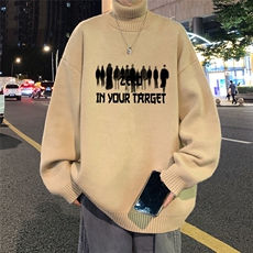 港风新款冬季时尚百搭宽松印花毛衣M6941特批50控88，男装针织衫/毛衣，电商A268A