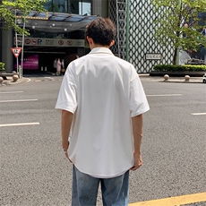 纯色衬衫抖音直播现货短情侣款冰丝衬衣DS-C323-1-7769-P38，男装衬衫，电商C323-1