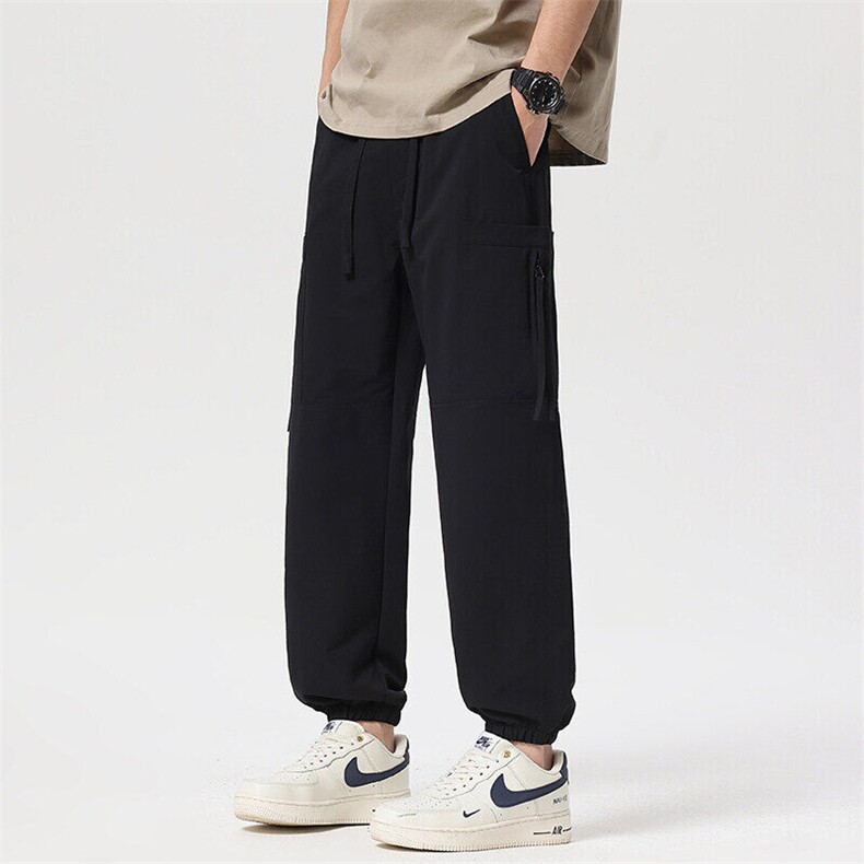 工装新款男裤夏季薄款冰丝多口袋束脚裤美式宽松休闲裤Z2520-P45，男装工装外套，星座509