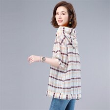 衬衫女2021新款气质衬衣套头时尚直筒格子，女装衬衫，悦见她