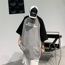 2024夏季新款撞色短袖T恤男潮牌设计感五分袖上衣现货T1736-P45，男装T恤，星座512-4
