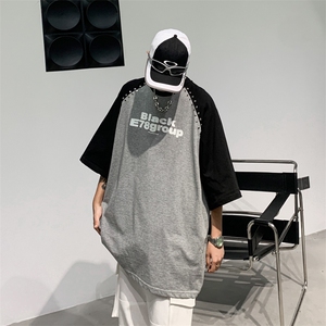 2024夏季新款撞色短袖T恤男潮牌设计感五分袖上衣 现货T1736-P45图片