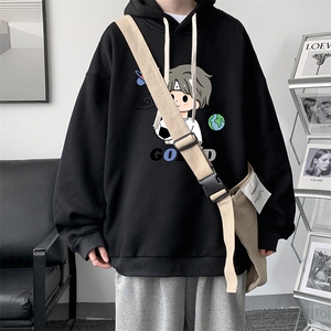 WY2207-P35 加绒款-P40 纯棉连帽卫衣男大码运动帽衫宽松薄外套男图片