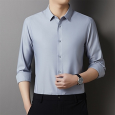 AFPS2308钱塘2020-3商务休闲简约中年男士秋季新款百搭衬衣P67，男装衬衫，钱塘207-3