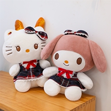 美思尼毛绒玩具 格子裙美乐乐库洛洛凯特猫