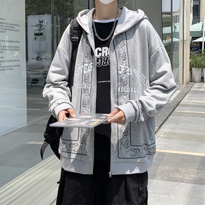 盐系开衫卫衣春秋潮牌连帽外套宽松百搭ins潮炸街上衣  W1724-P44图片
