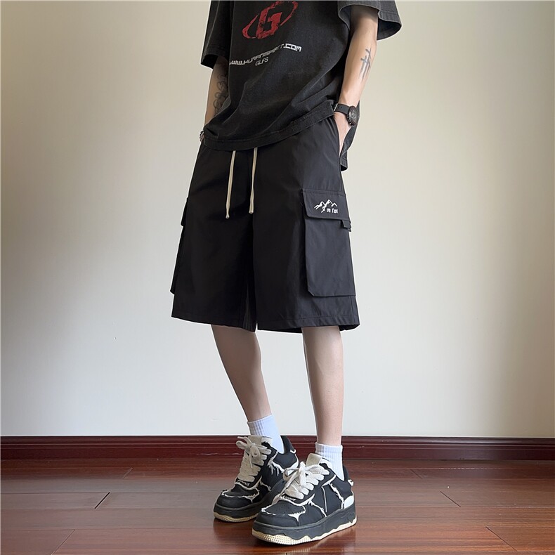 抖音品质夏季新款潮流工装口袋宽松五分裤B315-K24116-特p30控68,男装牛仔裤,电商B315