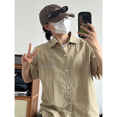 夏季新款速干短袖刺绣衬衫潮流港风宽松百搭男半袖CS285-P35，男装T恤，星座301C-5