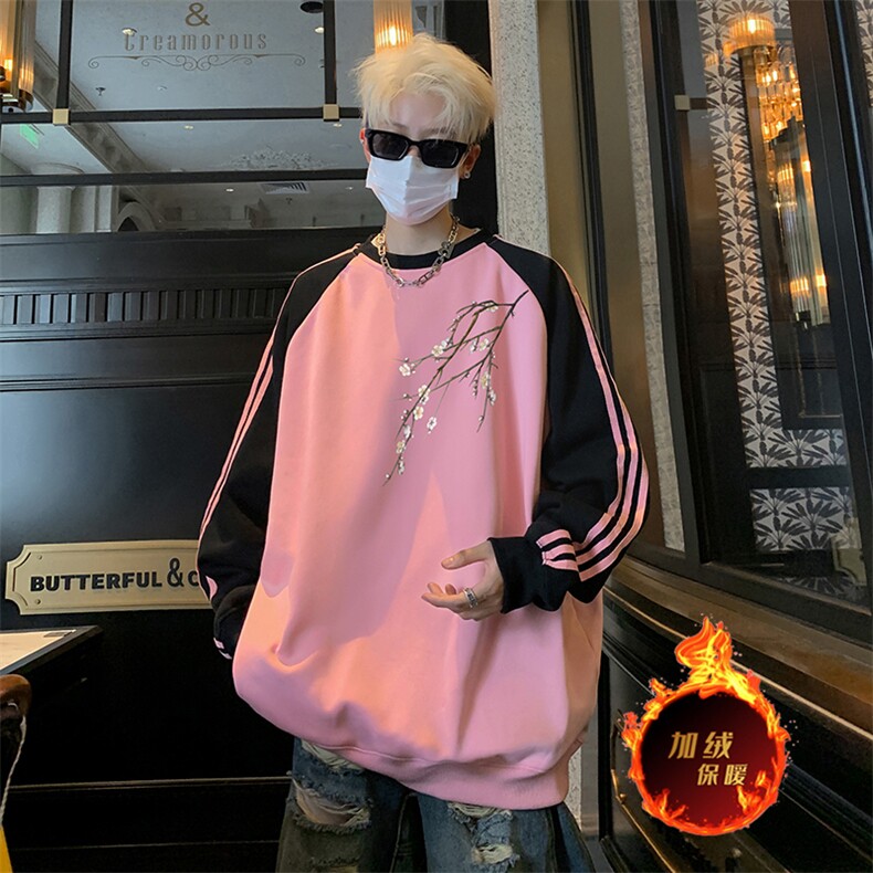 抖音得物供货提供视频秋冬重磅美式宽松织带圆领卫衣0768,男装卫衣,电商A486