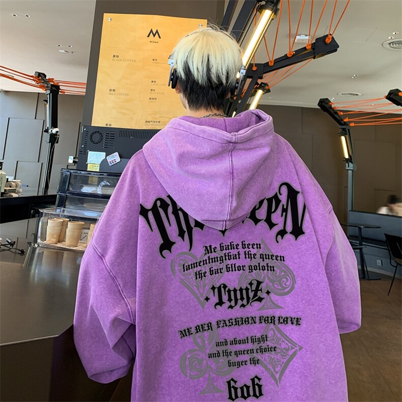 美式潮牌重磅水洗做旧连帽卫衣力推大码男XZ517A-2-Y7743-P68,男装卫衣,星座517A-2
