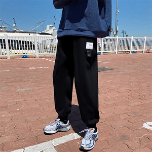 1秋季新款港风休闲裤男卫裤宽松九分裤运动裤男长裤K7280P45控68图片