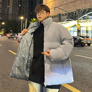 新款男冬季双面穿立领面包服加厚港风棉衣M2218-P70控158图片