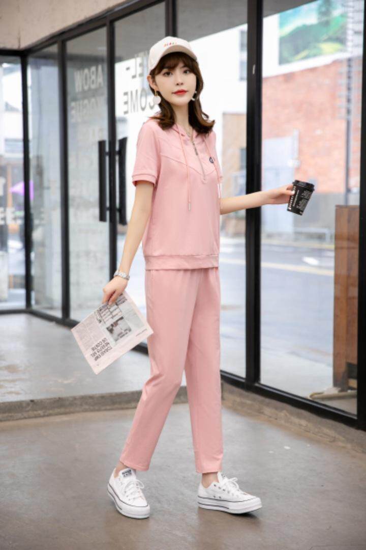 现货供应：卫衣面料休闲套装M一XXL，女装卫衣/绒衫，拉思维加丝