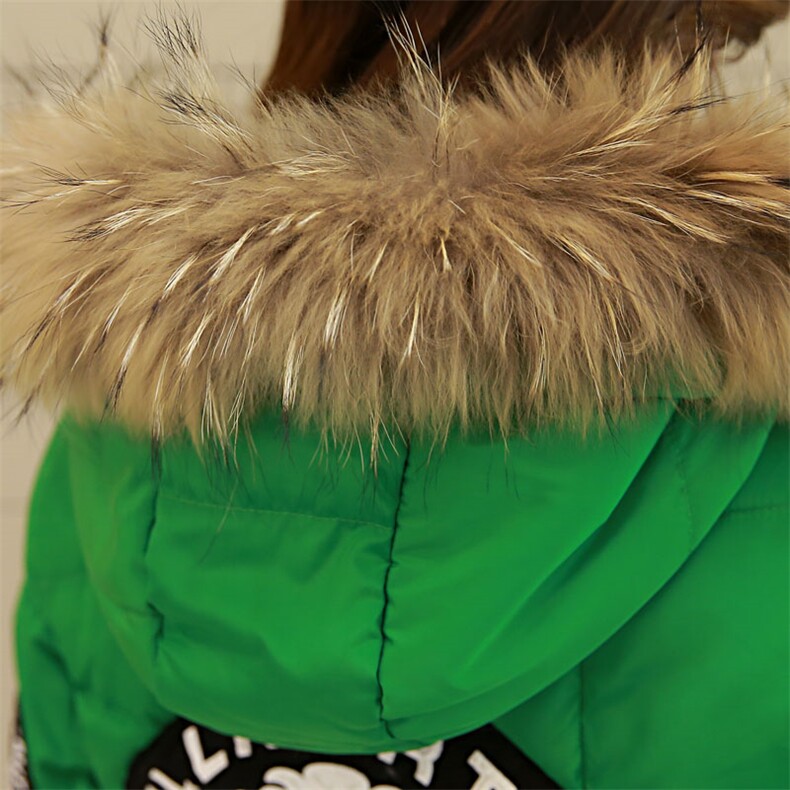 时尚保暖女士棉服绿色长款羽绒服冬季新款加厚外套修身显瘦大毛领设计百搭潮流女装,女装棉衣/棉服,超帛
