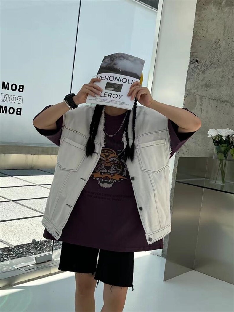 夏季新款毛边休闲马甲，女装马甲，JIAN.Z 简.站