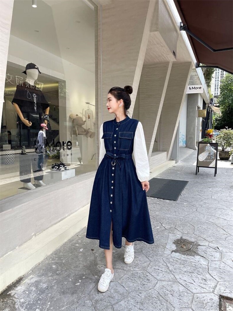 牛仔背心裙两件套，女装背心吊带，Balance Studio