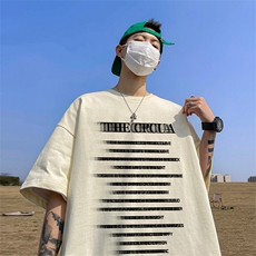 抖音得物二开现货供应220克夏装重磅美式高街宽松短袖t恤MT95，男装T恤，电商A486-1