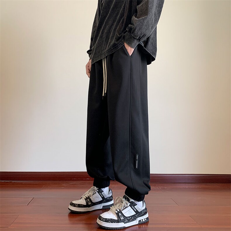 控价69潮流韩版纯色束简约脚休闲裤宽松大码长裤K80022P-35,男装休闲裤,电商A128