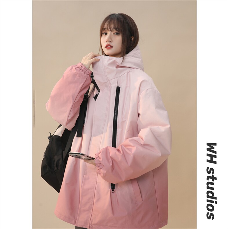 渐变三防户外冲锋衣内里600克仿兔毛潮牌棉衣XZ301AY08P128，男装棉衣，星座301A