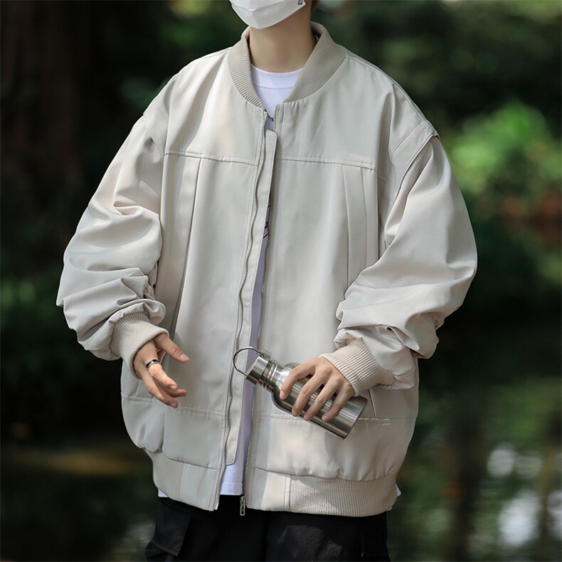 美式复古飞行员夹克春秋新款宽松休闲设计感棒球服外套W7773-P58,男装夹克,星座512-4