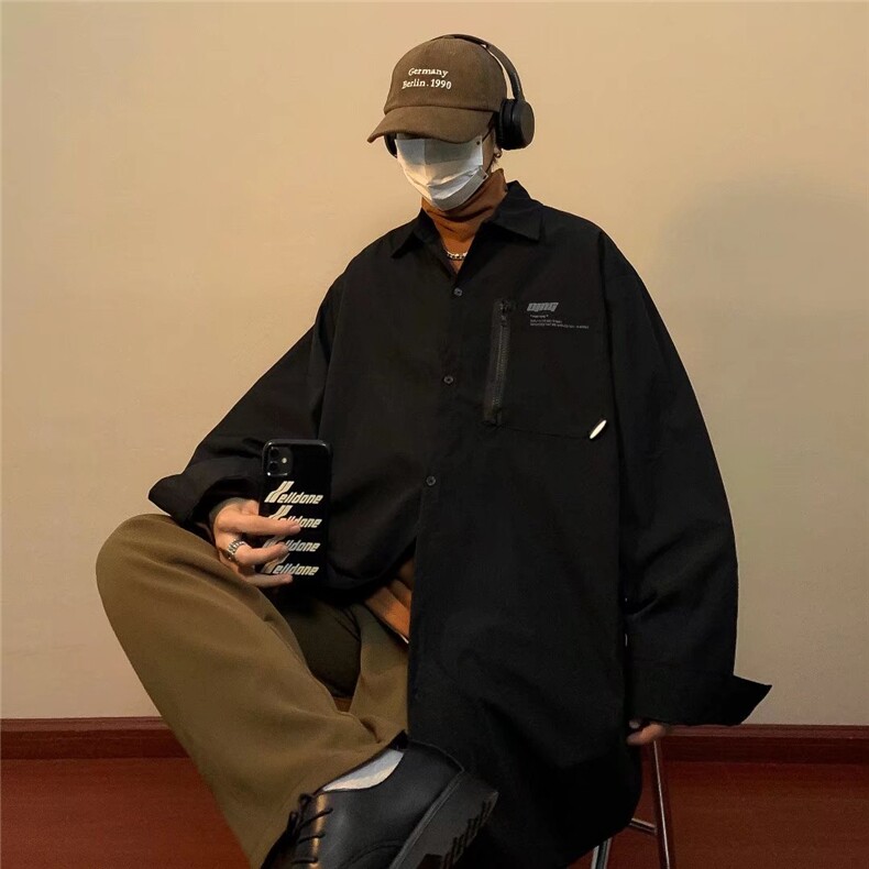 港风休闲男士春季风衣中长款防晒衬衫外套W950P35,男装风衣,星座1116-2
