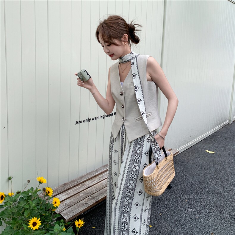 主推新款老钱风高级感单排扣马甲直筒裤女士套装2215-P195-K295，女装套装/套裙，网红馆