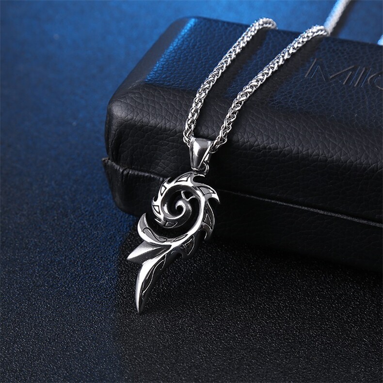 潮人复古男个性高端气质简约钛钢情侣吊坠配饰品凤凰项链，项链，星座510A-1