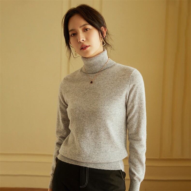 山羊绒基础百搭高领纯色羊绒衫女冬季新品,女装羊绒衫,绒美人羊绒
