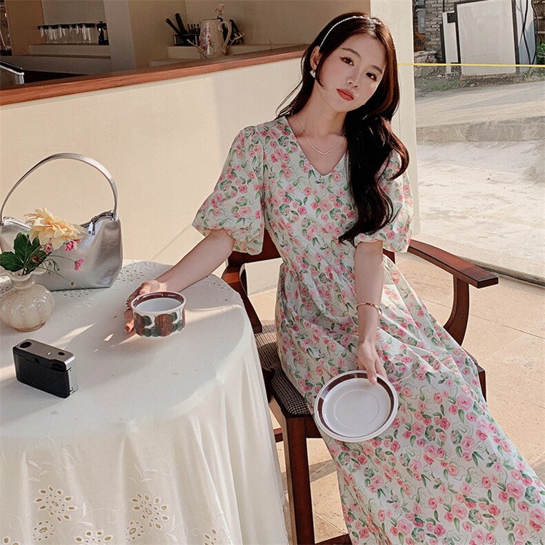 现货，新品法式碎花连衣裙B081-3091-P105-K158,女装连衣裙,浙宝276（原081）