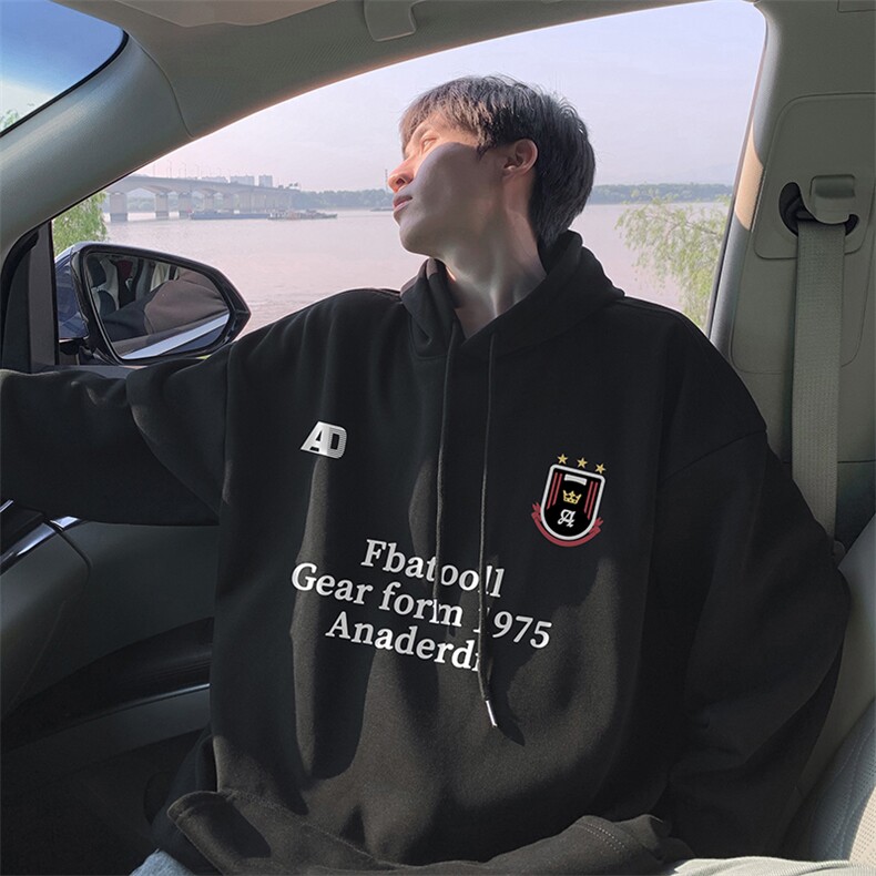 抖音得物供货可提供视频秋冬重磅美式宽松连帽卫衣DL2080,男装卫衣,电商A486