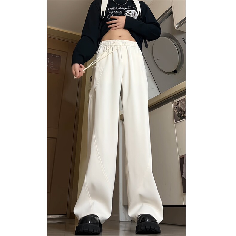2026解构设计休闲西裤美式宽松直筒阔腿长裤子504-K211-TP34控68,男装西裤,星座504