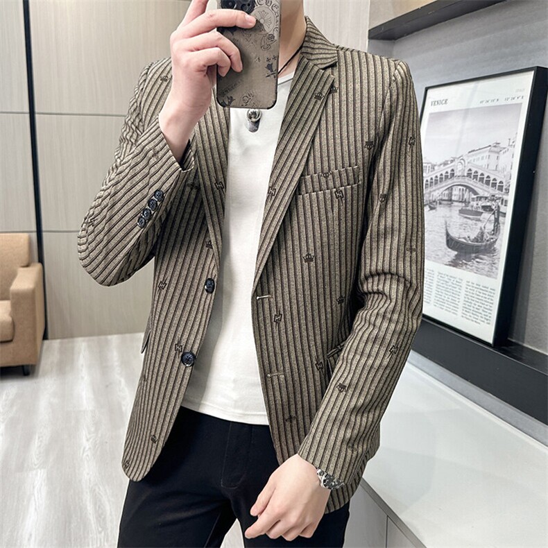 春秋帅气休闲韩版修身提花男士小西服两扣西服XZ613B-5312-P70,男装西服,星座613B