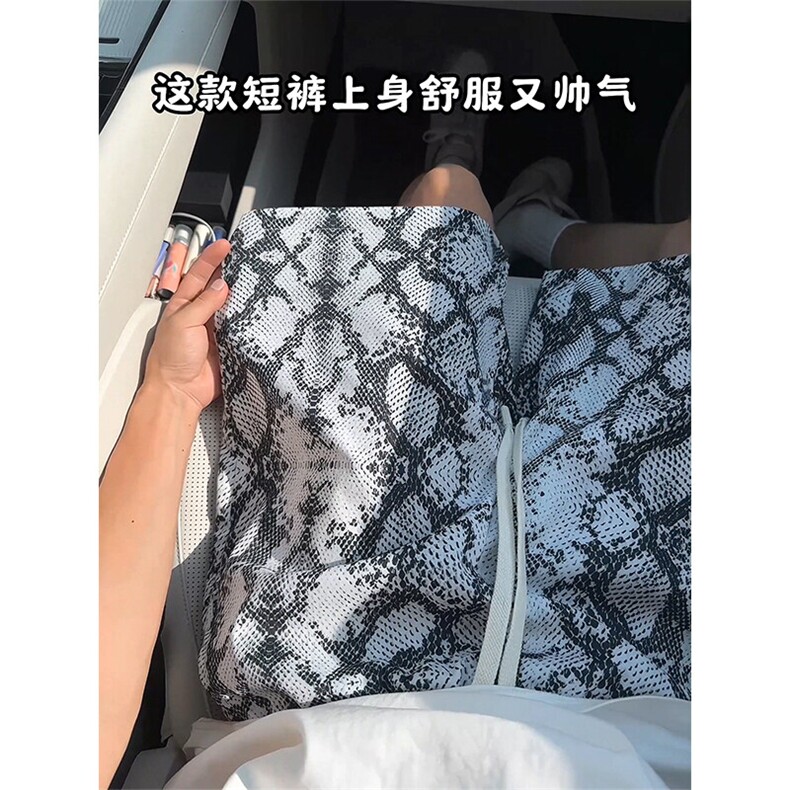 蛇纹扎染印花短裤5X2061-TP2039沙滩裤健身蓝球运动中裤男,男装牛仔裤,电商A102