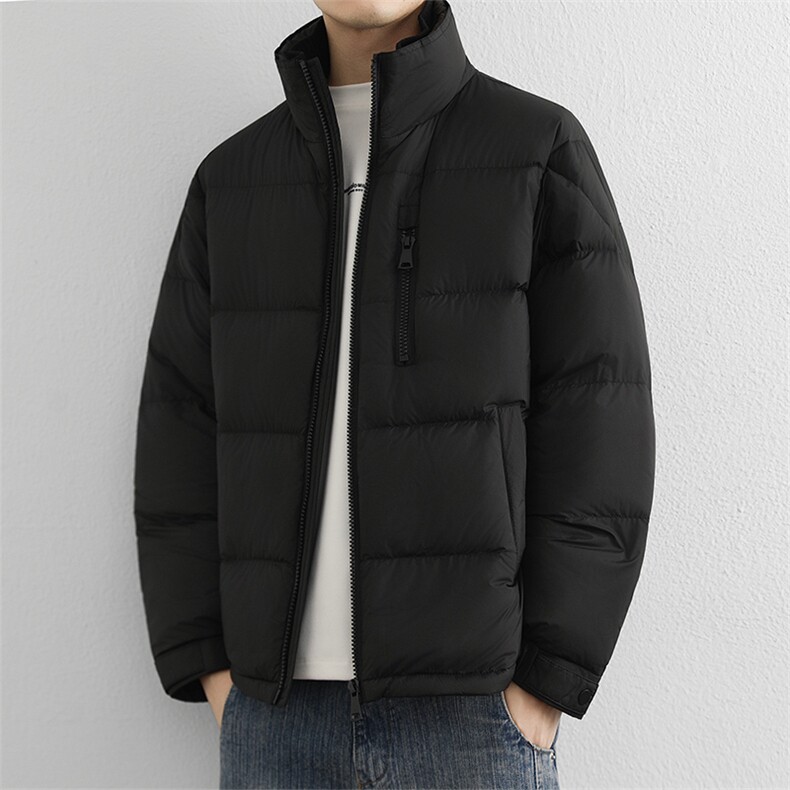 极简风立领休闲羽绒服男士高端90白鸭绒保暖上衣冬季御寒外套,男装羽绒服,星座914