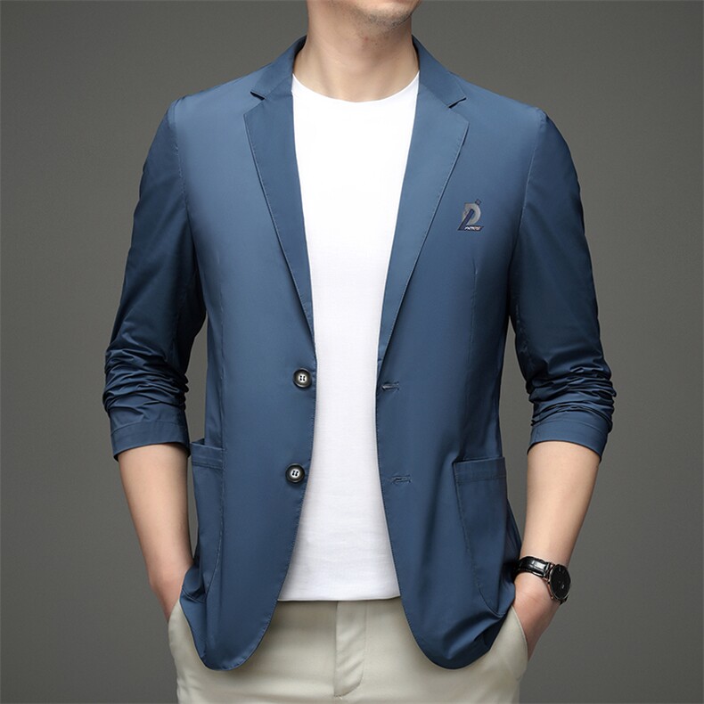 冰丝西服男士春秋季新款休闲西服超薄西装轻薄单西防晒上衣外套男，男装西服，电商B212（原钱塘6029）