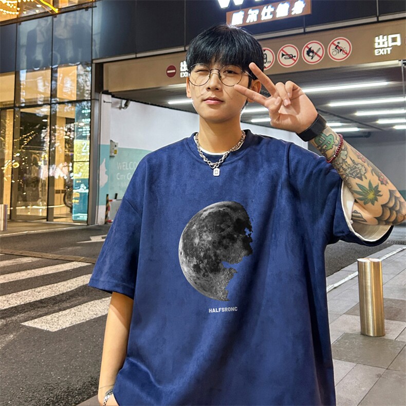 量大优供视频重磅麂皮绒短袖t恤男JT532-特p19,男装T恤,电商B371
