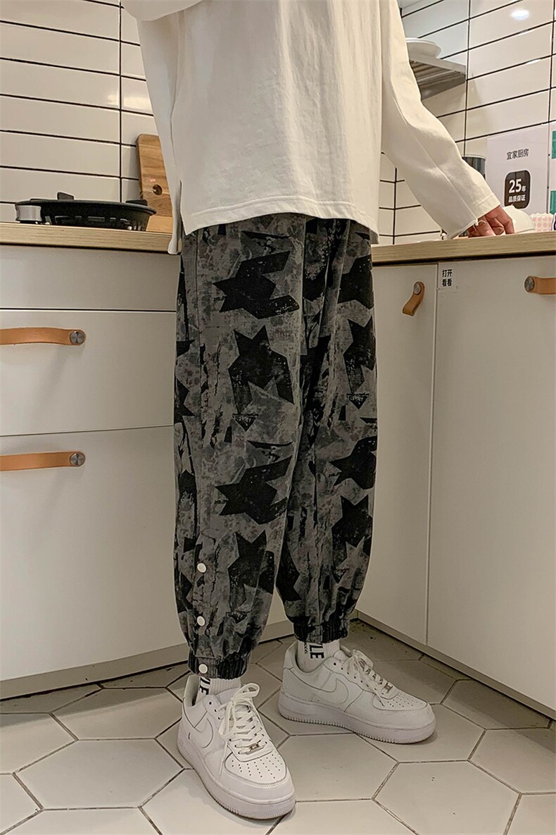 现货男装四季款宽松休闲束脚卫裤秋装迷彩运动裤D201-DM07-P50,男装休闲裤,电商D321-1