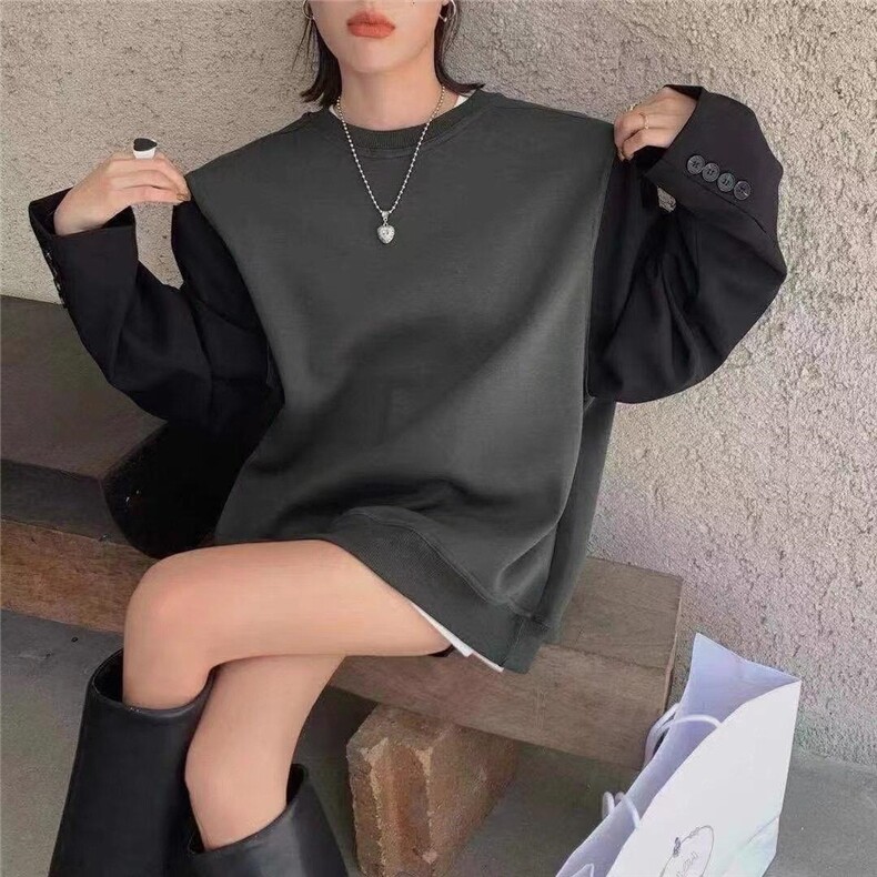 拼西装袖卫衣，女装西装，DLI.DODO 豆豆