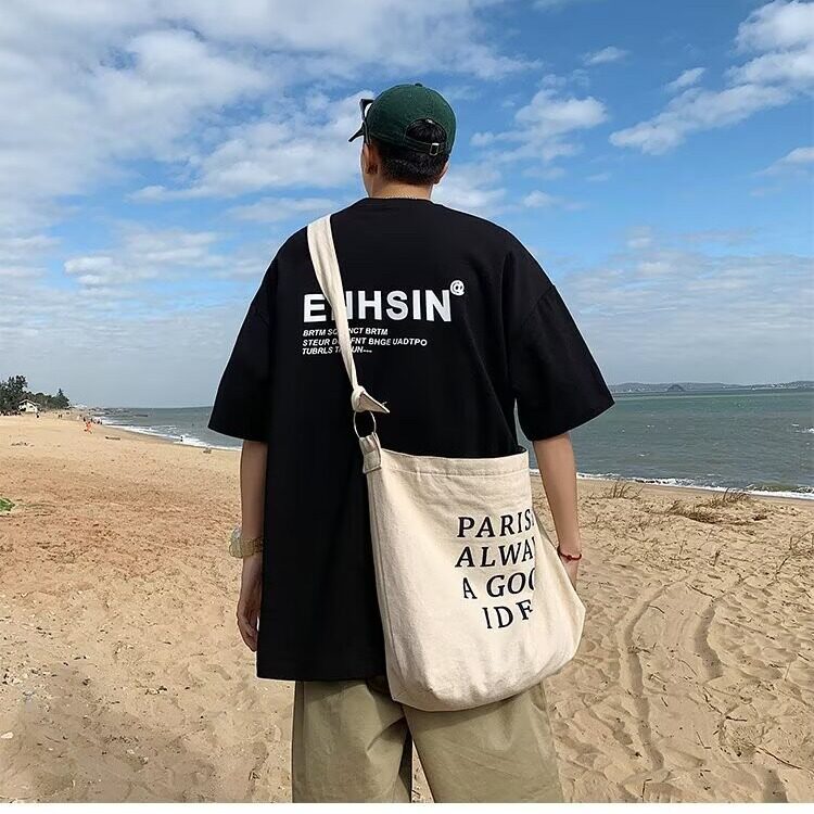 美式复古纯棉短袖T恤男生2025年春夏季韩版街头宽松简约百搭上衣,男装T恤,星座1210-1