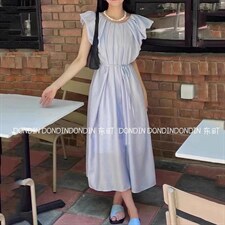 现货压褶A版连衣裙，女装连衣裙，东町