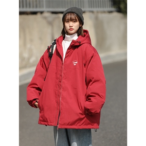 中性！冬季新款港风防水棉衣美式高街宽松情侣装棉服女23083-P118图片
