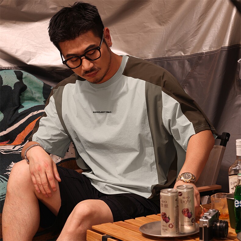 GYXT夏季凉感T恤男轻薄宽松2025新款美式印花大码户外圆领短袖潮,男装T恤,星座506A