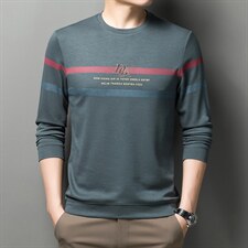 商务男长袖T恤爸爸POLO衫秋装上衣中年人汗衫打底衫ZL01655-P65图片