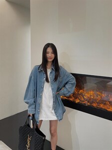 韩版牛仔衬衣图片