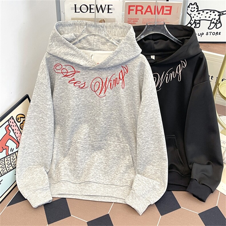 美式街头字母刺绣连帽卫衣男女款春秋季百搭休闲外套WY0235-P48，女装短外套，星座308B-2